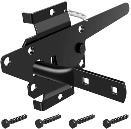 Chiusura automatica per cancello di recinzione, resistente, serratura per cancello in ferro, chiusura di sicurezza per piscina, giardino, capannone, cancello di recinzione in legno