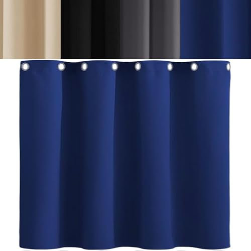 AMZYU Vorhang Verdunkelung 1 Stück, 70 x 200 cm Schöner Weicher, Sichtschutz Blickdicht Gardinen Wohnzimmer, Raumteiler Waschbar, in Vielen Farben Und Größen, Dunkelblau