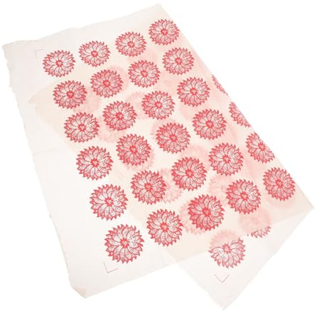 STOBOK Unterglasur Blumenpapier Rot mit 5cm Kleinen Detaillierten Blüten Keramik Transferpapier aus Papier Lichtecht und Einfache Anwendung für Keramische Kunstwerke und Skulpturen
