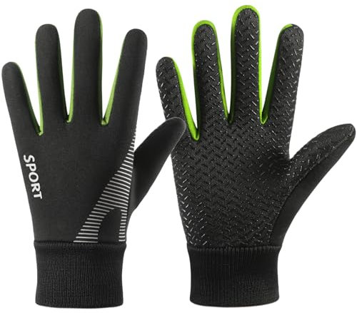 Long Keeper Kinder Fahrradhandschuhe Radsport-Handschuhe für Jungen Mädchen rutschfest Warme Winterhandschuhe Sporthandschuhe Fahrrad Radfahren Klettern Fußball (Grün-S, S-(Handumfang: 14–16 cm))