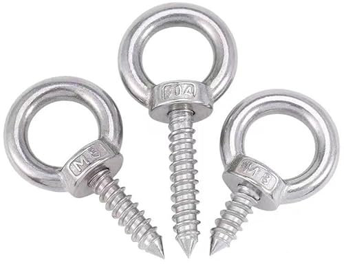 Zjpgcsdsc Hebering-Augenschrauben aus Edelstahl, M4~M12-Augenschrauben, selbstschneidende Edelstahlschrauben 304, Schafaugen-Rundschraube, Augenmutter, runder Ring(M8*100mm)
