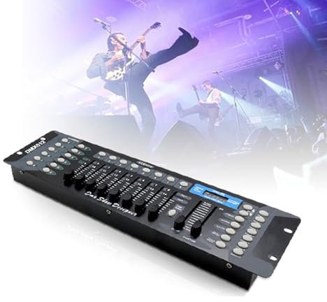 GZPKJ Bühnen-DJ-Lichtsteuerung, Lichtmixer, 16 Kanäle, Bühnen-Lichtsteuerung, 192-Kanal-Steuerung, LCD-Display, Für Theater, Konzerthallen, Bars, Konzerte