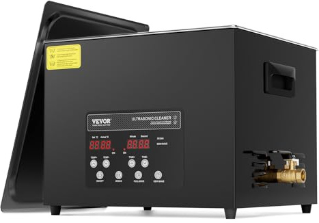 VEVOR Limpiador Ultrasónico 15 L Máquina de Limpieza Ultrasónica Digital 360 W Modo Suave y Desgasificación Mejorada 40 kHz con Calentador y Temporizador para Retenedores, Joyas, Herramientas