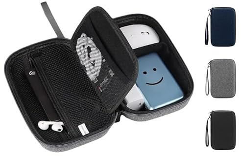 Organizador Cables Viaje - Estuche para Cables y Cargadores, Tech Pouch Impermeable con Compartimentos Ajustables para Cargadores, Power Banks, Cable USB, Accesorios Tecnológicos