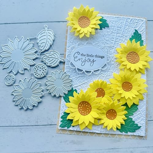 arriettycraft Metall-Stanzformen mit Sonnenblumen-Motiv für Kartenherstellung, Gänseblümchen, Stanzschablonen für DIY, Scrapbooking, Album, dekorative Prägepapier-Stanzformen für Kartenherstellung