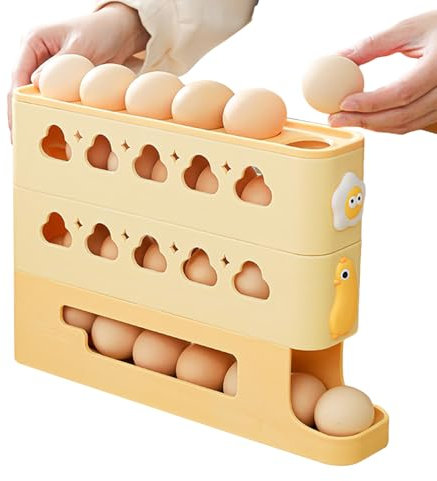 Portahuevos para frigorífico Estante Inclinado Reutilizable con Capas