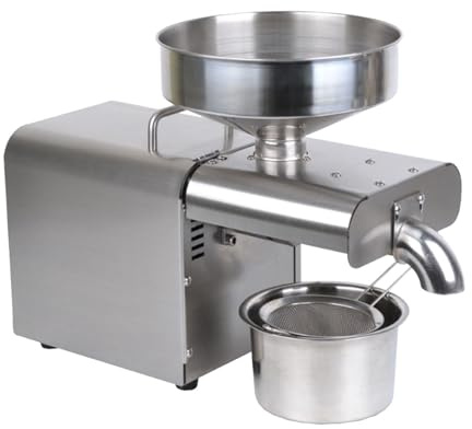 Oil Press Machine,1500W Commercial Stainless Steel Oil Extractor, Automatic Cold Hot Food Grade Oil Expeller