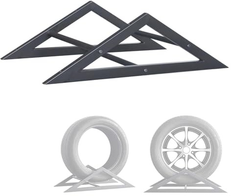 YAYREC Supporto in Acciaio a Parete per Pneumatici， Espositore for Pneumatici Esagonale da Pavimento for Garage, casa, Fiera, Officina di Riparazione Auto(TriangleBase)