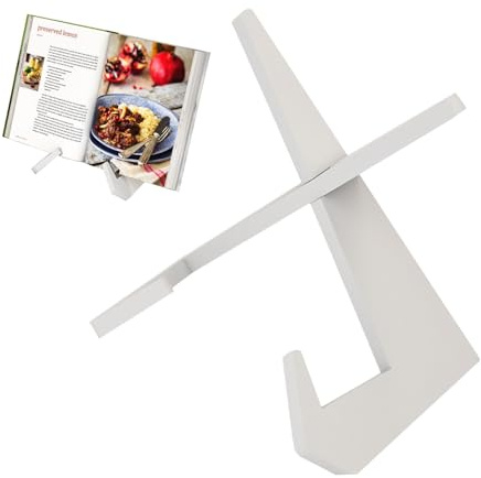 Recipe Book Stand, Wooden Cookbook Holder for Display Stands, Cook Book Stand for Reading Hands Free, Recipe Holder for Magazines, Tablets