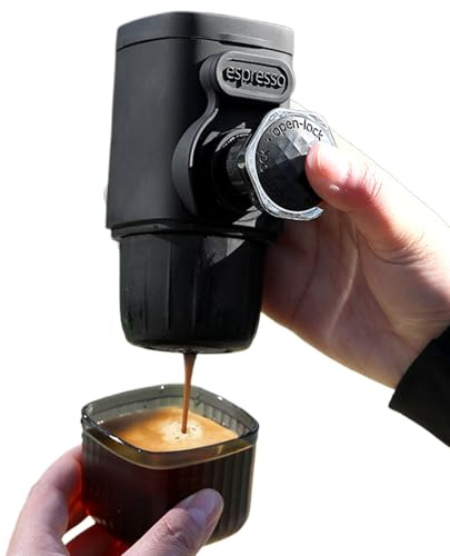 Generico Macchina Del Caffè Elettrica Portatile | Elettrodomestico Da Viaggio Per Caffè - Macchinetta Con Macinacaffè Manuale Per Casa Cucina Auto Campeggio