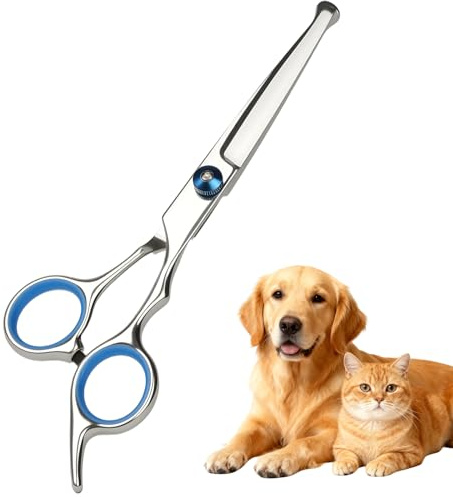 AYBUY Hundeschere, Pfotenschere, Sicherheit Runde Spitze Grooming Schere, Edelstahl Fellpflegeschere, Haustierschere für Trimmen von Hunde- und Katzenhaaren