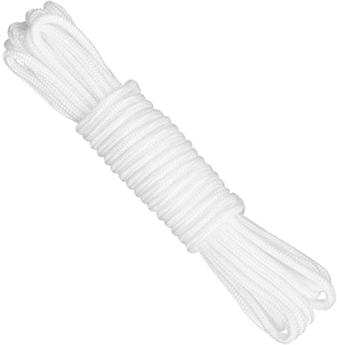 4 Meters Heavy Duty Patio Umbrella Cord Replacement,White Nylon Rope,Thick Parasol Cord,for Camping, Survival, Gardening, Bundling, Workshop, Outdoor Multipurpose Utility Rope（4 Millimetres in Thickn)