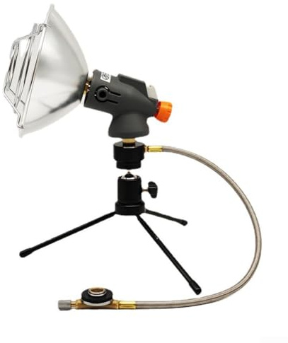ZAMETTER Camping Gas Heater Portable Gas Heater for Outdoor Camping Fishing Hiking Stainless Steel and Alloy Mini Gas Heating Stove with Push Ignition Adjustable Flame Control Camps Stoves