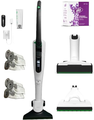 VORWERK FOLLETTO VK7S – Aspirapolvere Cordless Senza Fili con Batteria, Caricabatteria, Sacchetti e Granuli Profumati (KIT: Multi EB7 + Pulilava SP7 + Batteria + Caricatore + 6 Sacchetti)
