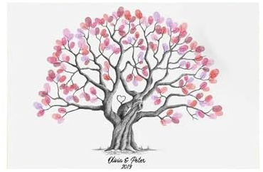 UJEDFHV Arbre à Empreintes de Mariage Toile d'arbre à Empreintes digitales, Livre d'or Mural de Mariage, décorations créatives for la Maison, Rassemblement