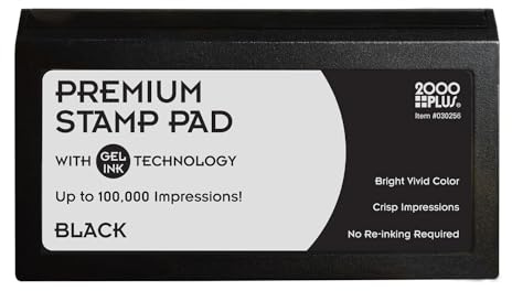 2000 PLUS Stamp Pad, Gel, Size #2, Black Ink (030256)