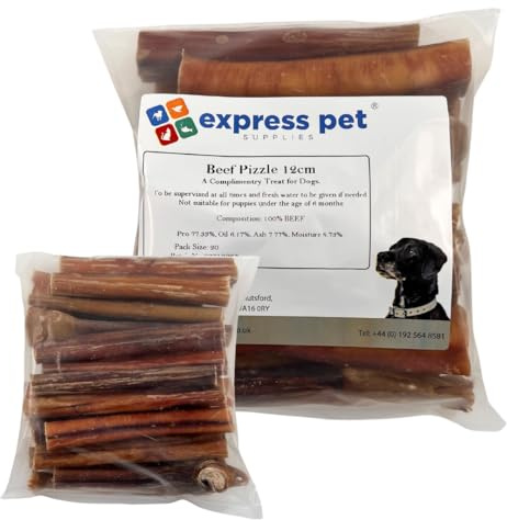 Express Pet Supplies 20 bastoncini da masticare (spessi) Bulls PIZZLES Bully per cani
