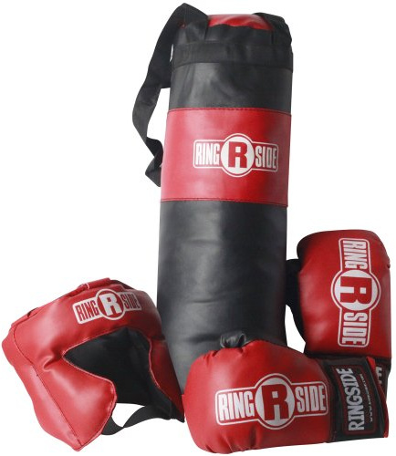 Ringside Kids Boxing Set (2-5 Year Old), Assortment with Punching Bag, Gloves, and Headgear for Boxing, MMA, Muay Thai, and Kickboxing, Youth Sports Set for Boys and Girls, Black
