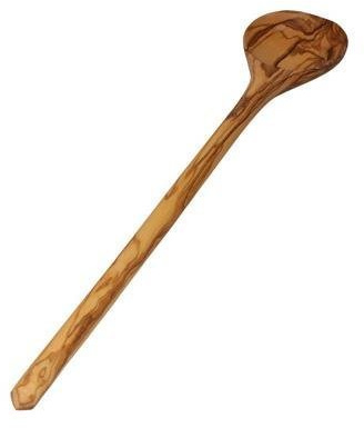 Olivenholz Kochlöffel Koch Löffel rund Küchenhelfer Besteck ca. 35 cm mit schöner Maserung Unikate aus Oliven Holz