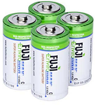 Fuji Enviromax 1.5V LR14 Super Alkaline Type C Batteries - No Harmful PVC & Heavy Metals, Long Lasting, Powerful, Type C Batteries (Pack of 4)