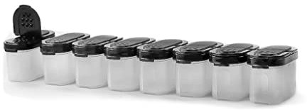 Tupperware - Nani per spezie, 120 ml, 8 pezzi, colore: Nero