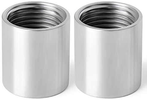 ERGAOBOY 2 Stück 304 Edelstahl-Rohrkupplungsfittings, 1/2 BSP Innengewinde x 1/2 BSP Innengewinde gerade Kupplung Verbinder Adapter Rohrverschraubungen