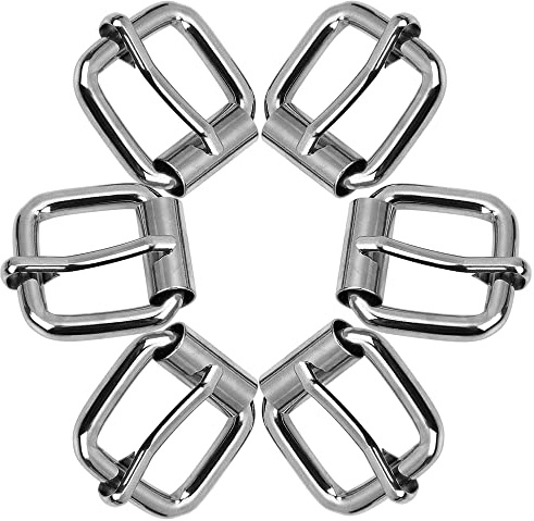 Willoo 30 Stück Dornschließen, Quadrat Metallschnalle, Metall Rollschnallen, Hardware Dornschließe für Diy-Taschen, Reparaturen Und Diy-Gürtel, Lederhandwerk Usw (Silber)
