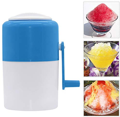 Macchina per il ghiaccio manuale, tritaghiaccio da cucina portatile, macchina per cono di neve a manovella in plastica ABS, macchina per ghiaccio tritato/trituratore per bar per la casa, usata per c