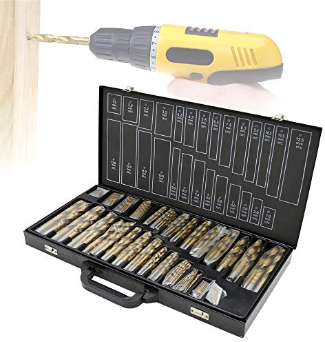 Ikodm 230tlg Metallbohrer Set 1-13mm Spiralbohrer Satz Titan beschichtet DIN338 Stahlbohrer HSS Spiral-Bohrer Holzbohrer Bohrerkassette Bohrersets