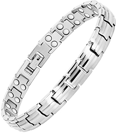Jeracol Lymphatische Detox Brazaletes Titan-Stahl-Magnet-Armbänder für Damen, einfaches Design, ultra-stark (je 3500 Gras), magnetisches Armband, verstellbare Größe mit Größenwerkzeug in Geschenkbox.