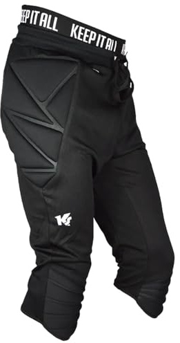 KEEPERsport - gepolsterte Profi Torwarthose 3/4 für Erwachsene und Kinder - Torwartkleidung für Training und Spiel - Größe 128-XXL - Farbe schwarz