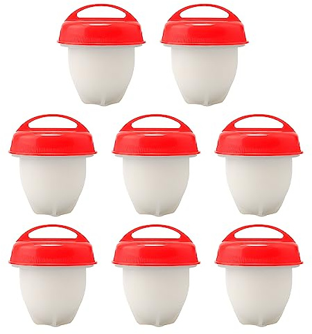 Caldera De Huevos De Silicona De 8 Piezas,Tazas De Vapor Antiadhesivas Reutilizables,Hueveras Duras Sin Cáscara, Molde De Huevos De Caza,Herramientas De Cocina Para Huevos Duros De Calidad Alimentaria