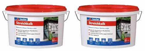 Baufan 100028 Streichkalk, Weiß, 5 l (2er Pack)