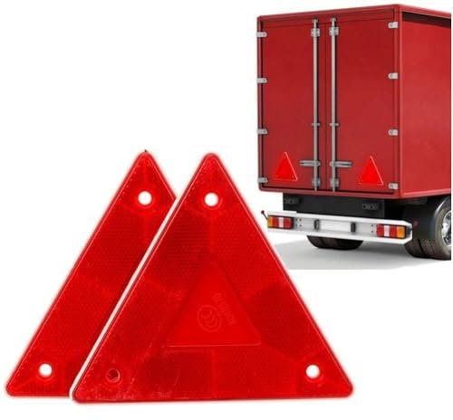 Fituenly 2 Pcs Dreieck Warnreflektor Fahrzeug Stopp -Warnzeichen Rotes Sicherheitsreflektierzeichen Für Anhänger -rv -Brett -LKW -Platte Licht
