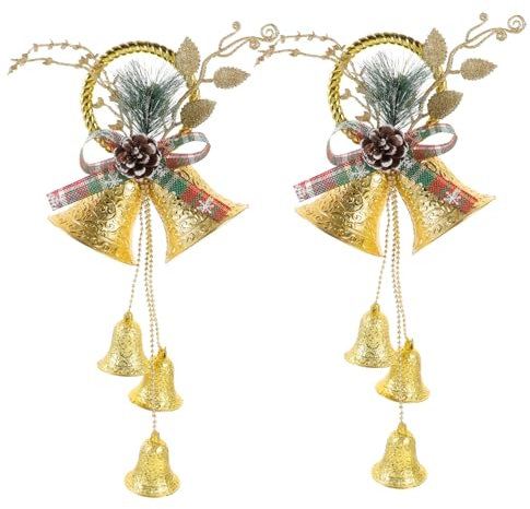 DECHOUS 2 Stück Weihnachtsglocken Anhänger Kunststoff Klingender Weihnachtsbaumschmuck Hängende Partyglocken Deko Für Festlichkeiten