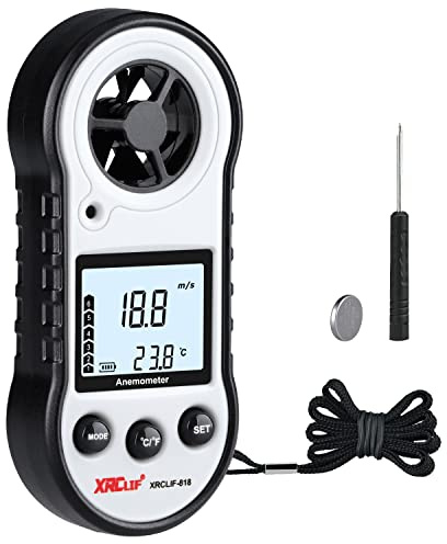 Anémomètre numérique portable, jauge de vitesse du vent, jauge de débit d'air, mesure la vitesse du refroidissement du vent, thermomètre jauge pour le tir à la planche à voile, la pêche