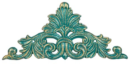 Sungmor Wandschild aus Gusseisen im viktorianischen Stil, antikes grünes Lilien-Design, Metall-Wandkunst, Dekoration, 30 cm, groß, dekoratives Shabby-Chic-Schild für Tür