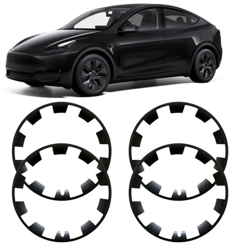 Protector de Llanta de Rueda para Tesla Model Y | ABS Repuesto de Llanta de Tapacubos Resistente a Arañazos para Tesla Modelo y 2021-2023(Negro Mate)