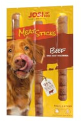 JosiDog Meat Sticks Beef | 20x 3 St. | Adult | Snack mit Rind für Hunde | Premium Kaustangen für ausgewachsene Hunde | Rind | mit viel leckerem Fleisch | zucker- & getreidefrei | powered by JOSERA