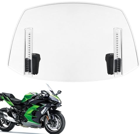 Motorrad Windabweiser Verstellbare Clip- Windschutzscheibe Zubehör Windschild Windschutzscheibenverlängerung Erweiterung Spoiler Aufsatz für Rennrad Motorrad
