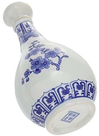 LABRIMP Ceramic Wine Storage Bottle Blue White Porcelain Sealing Lid Decorative Wine Jars Liquor Holder Jug