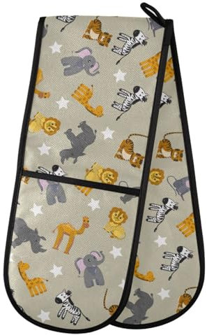 Camel Elephant Double Oven Mitt Heat Resistant Non-Slip Kitchen Gloves Extra Long 7 x 35 for Cooking Baking Barbecue Grilling