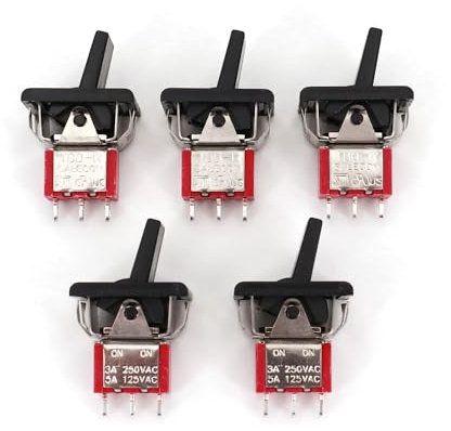 5Pcs SH T80-R Series R8015-P14 3Pin ON-ON 2-Position Paddle Toggle Switch 5A/125VAC