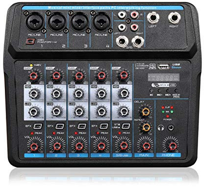 Live Mixer DJ Sound Controller Interface with USB Drive for Computer Recording Studio Audio Mixer Professional and Beginner