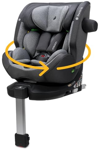 Osann One360 SL i-Size, 360 Grad drehbarer Kindersitz mit Isofix + Standfuß, von 40-150 cm Reboarder, Baby Autositz – Universe Grey