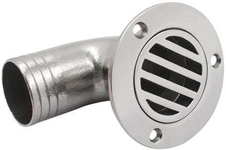 REUISAX Scarico a Pavimento per Ponte di Barca in Acciaio Inossidabile Marino 32mm 38mm 38mm Ombrinali a 90 Gradi compatibili con i sistemi di Scarico del Ponte(38 MM)