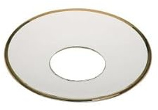 Glas-Kerzenmanschette (Tropfenfänger) Goldrand für Kerzen bis Ø 25 mm (Spitzkerzen, Tafelkerzen)