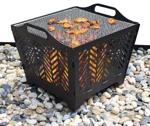 Braciere portatile da esterno per 3-5 persone, design pieghevole con ganci, clip e custodia, ideale per legno, carbone e barbecue