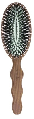 SOFÁ | Cepillo de pelo neumático desenredante | Cepillo de cuidado | Cuidado, liso y brillante | Cerdas 100% puro jabalí y puntas de nylon | Resistente al agua | Cabello grueso | Fabricación francesa