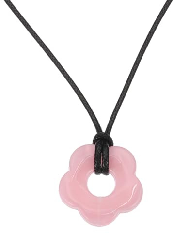 PATIKIL Blumen-Charms, Acryl-Blumen-Anhänger, Halskette, verstellbare Choker, Schnur, modisches Accessoire für Damen, Schmuckdekoration